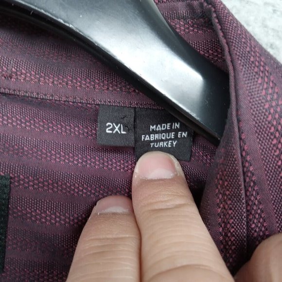 Hugo Boss Shirt Mens 2XL Maroon Red Regular Fit Button Up Dressy Business - Picture 4 of 8